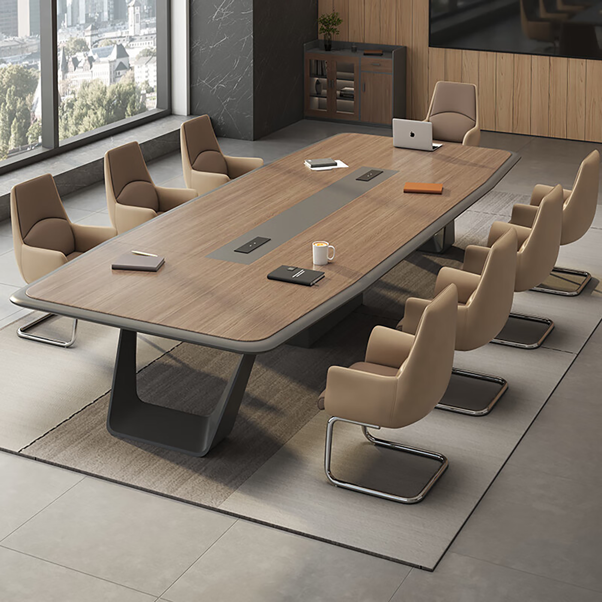Luxury High Gloss Lacquer Conference Table for Executive Boardrooms MT-019