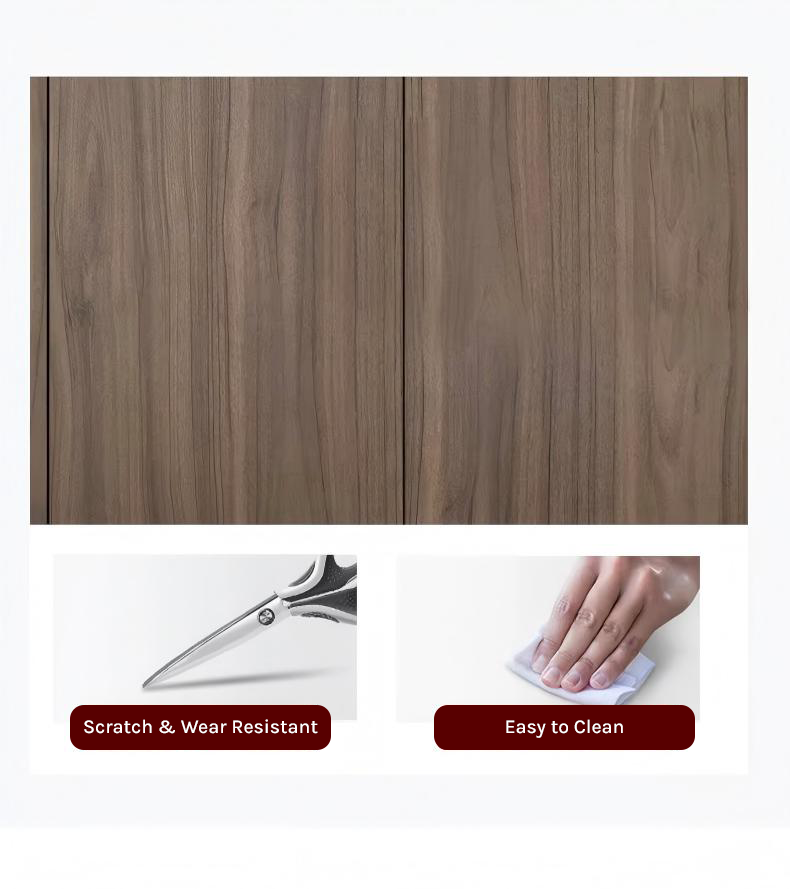 Scratch resistant and easy to clean cabinet surface