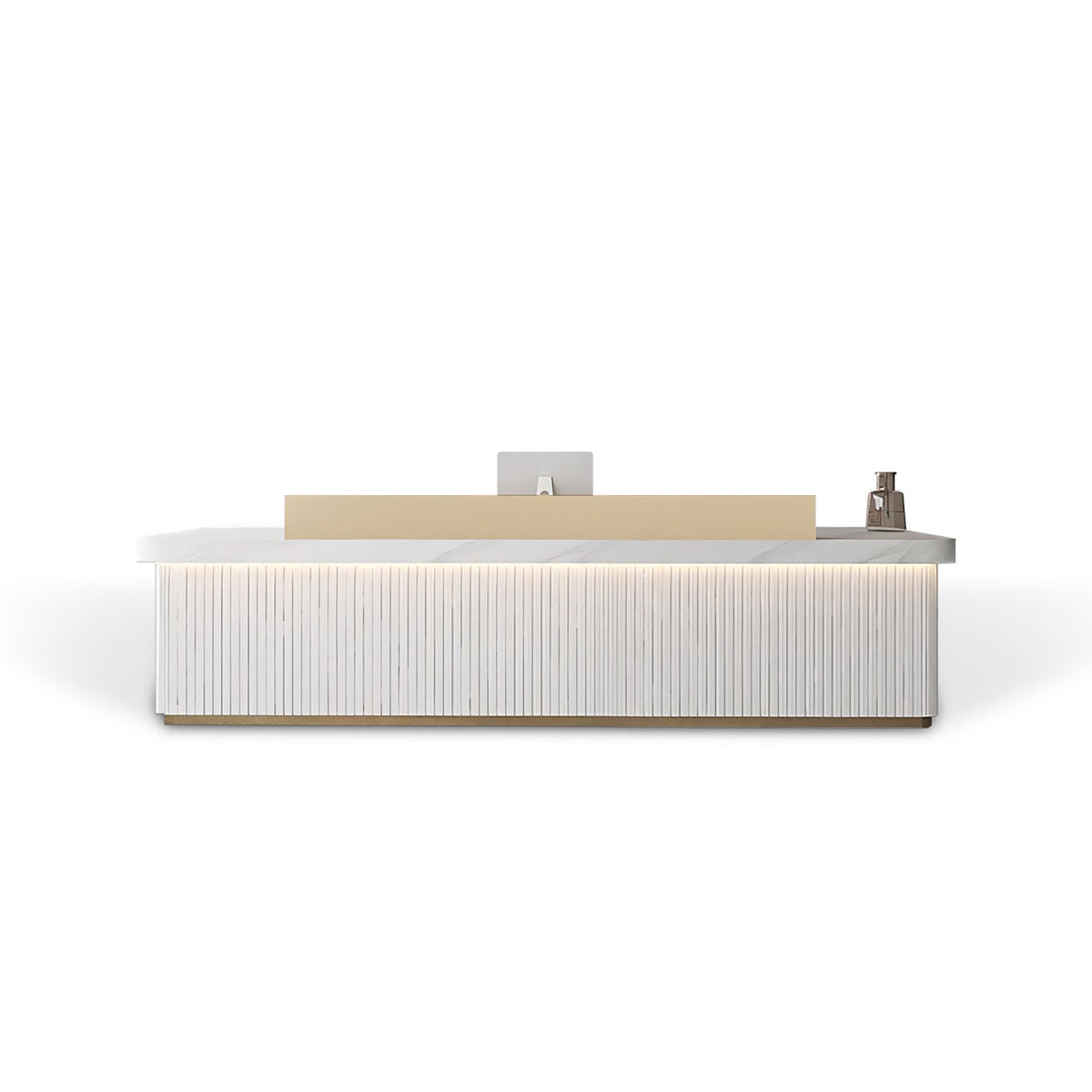 Sleek Minimalist LED Reception Desk with Storage & Stainless Steel Countertop RD-188