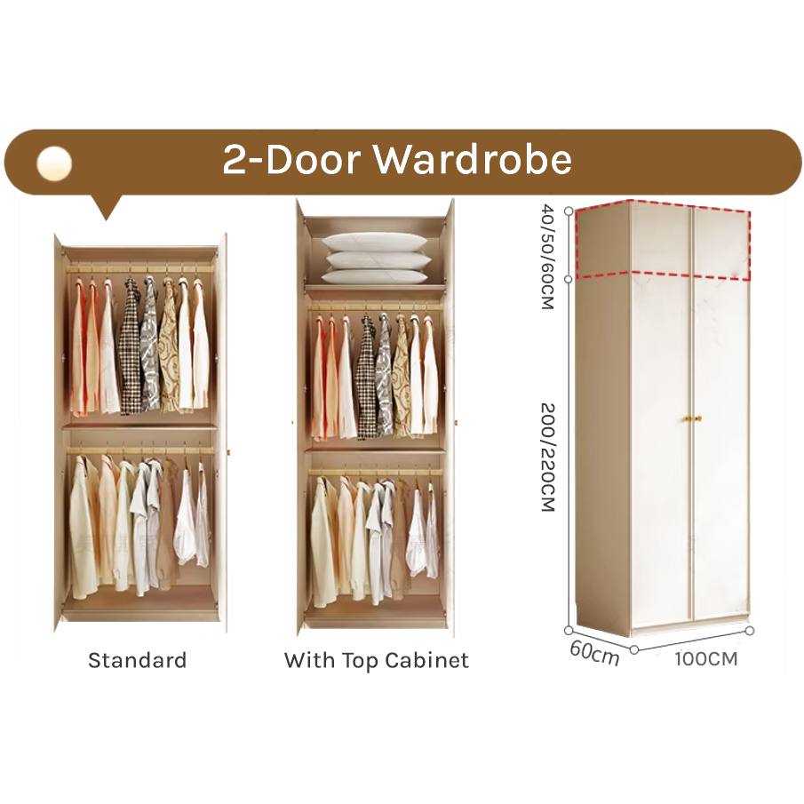 Flex Series - 1m Modular Wardrobe - Versatile Storage with Optional Top Cabinets WD-025