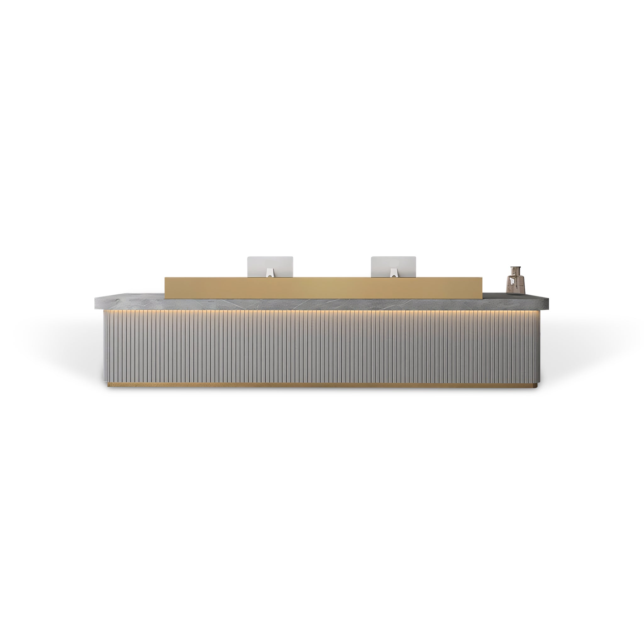 Sleek Minimalist LED Reception Desk with Storage & Stainless Steel Countertop RD-188