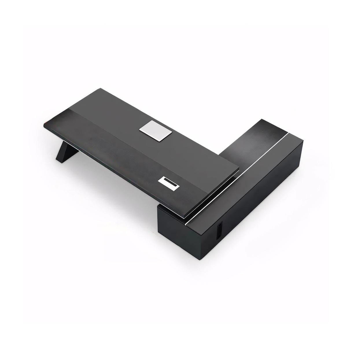 Modern Office Desk, Wooden Computer Desk, Black Executive Desk for Boss Office ED-014