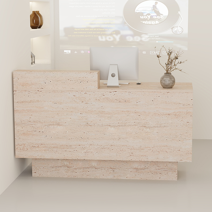 Travertine Finish Stylish Multi-Functional Cashier & Reception Counter RD-105
