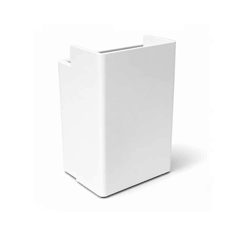 Tiny Modern Cream Concierge Desk with Curved Corners RD-270