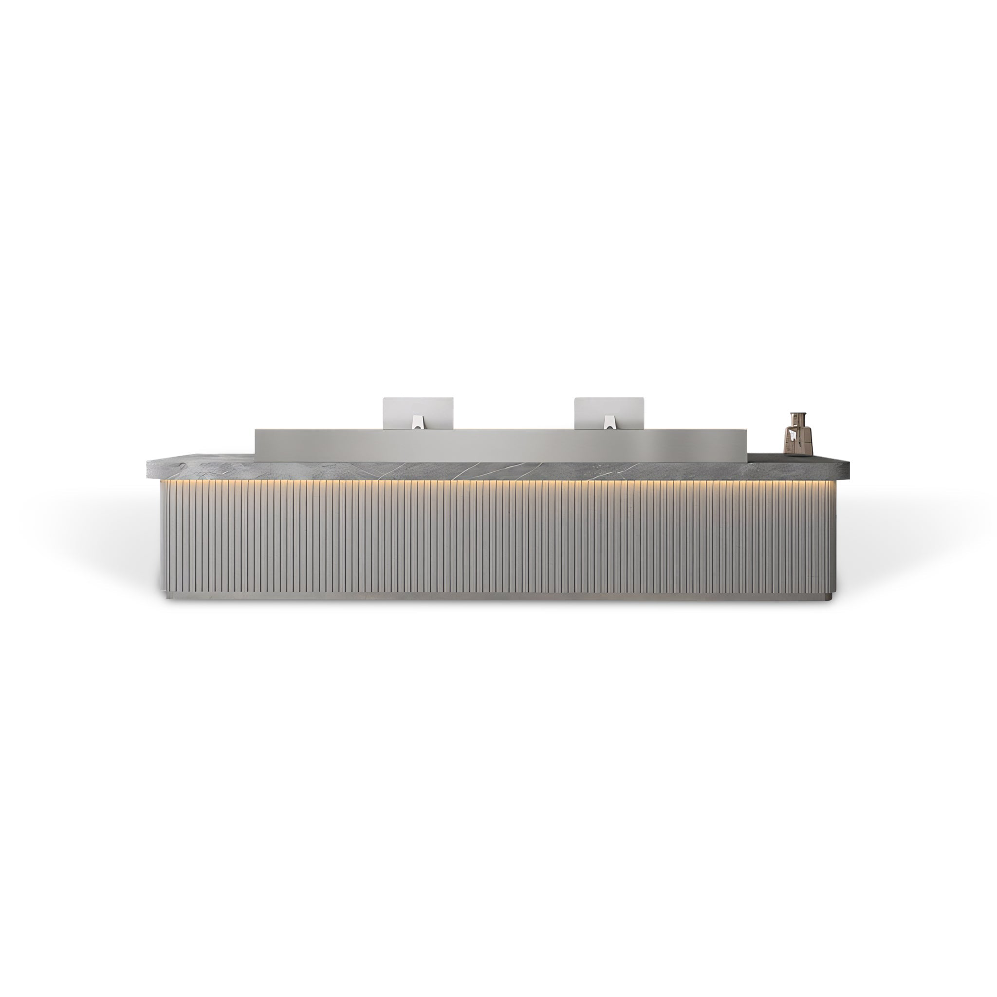 Sleek Minimalist LED Reception Desk with Storage & Stainless Steel Countertop RD-188