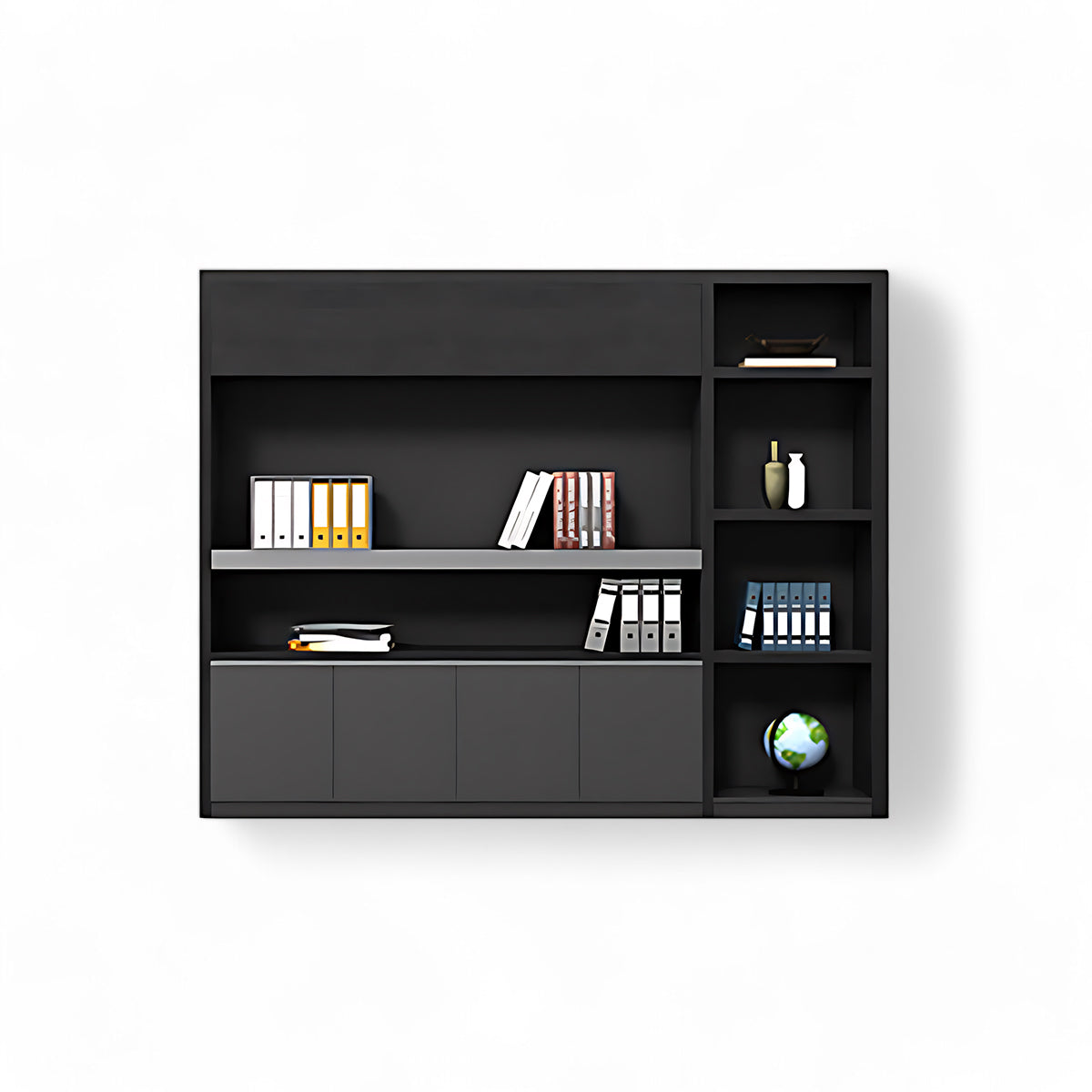 Modern Office Desk, Wooden Computer Desk, Black Executive Desk for Boss Office ED-014