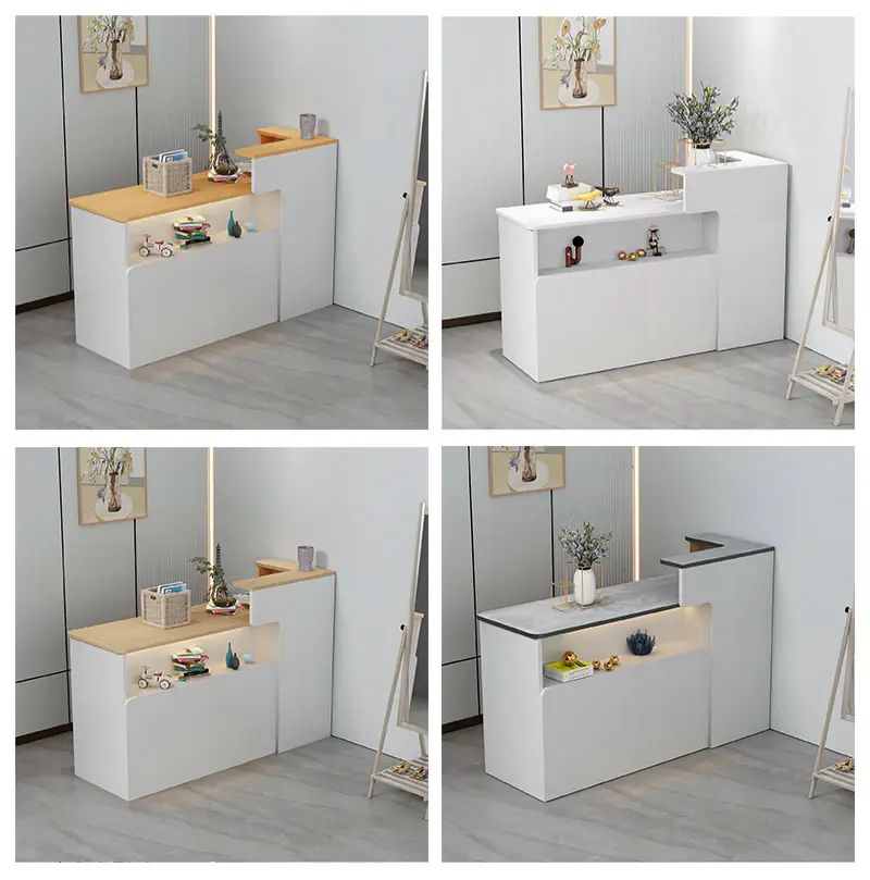 Multiple reception desk color options