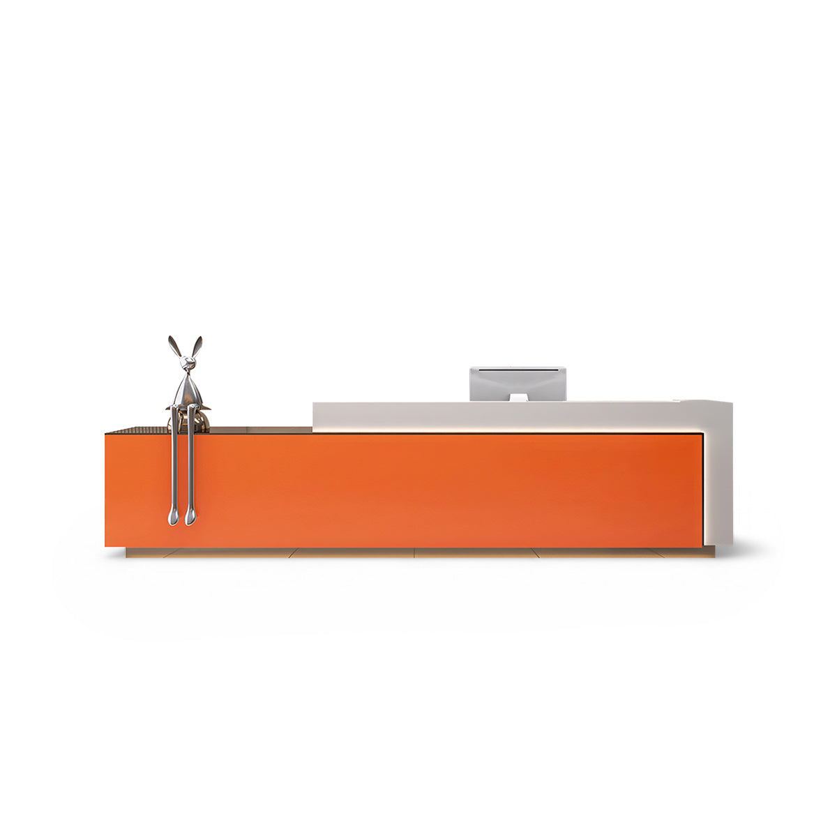 Institution Cashiers and Company Orange + White Reception Desks Fully Assembled