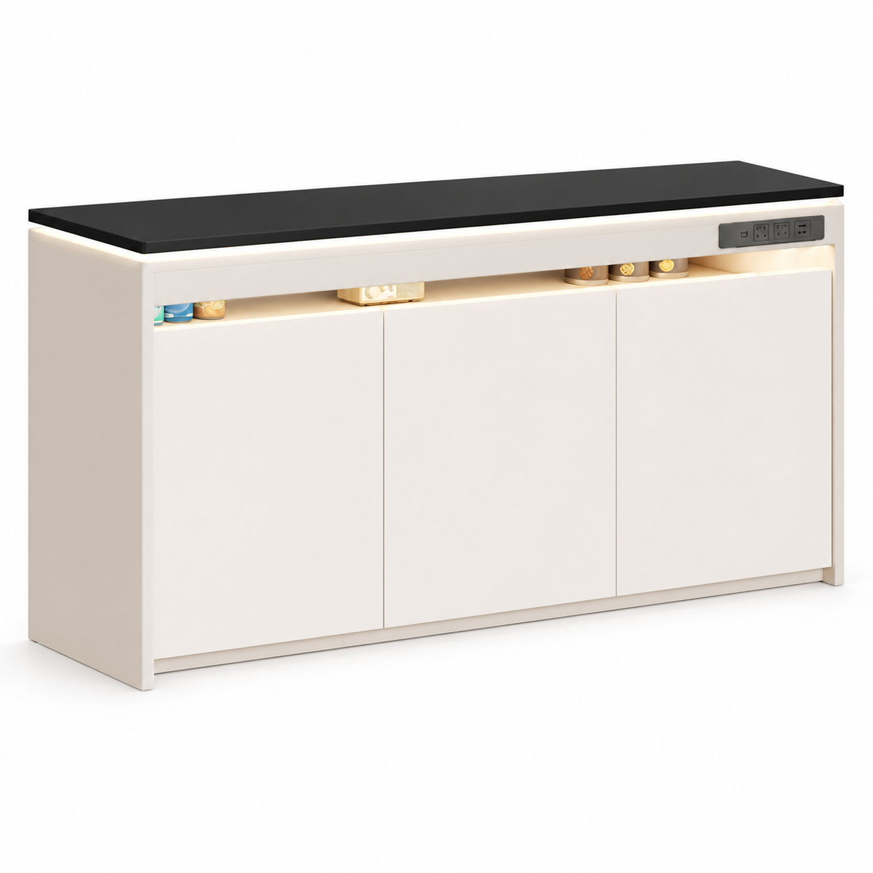 BT-010 MDF home bar cabinet white background