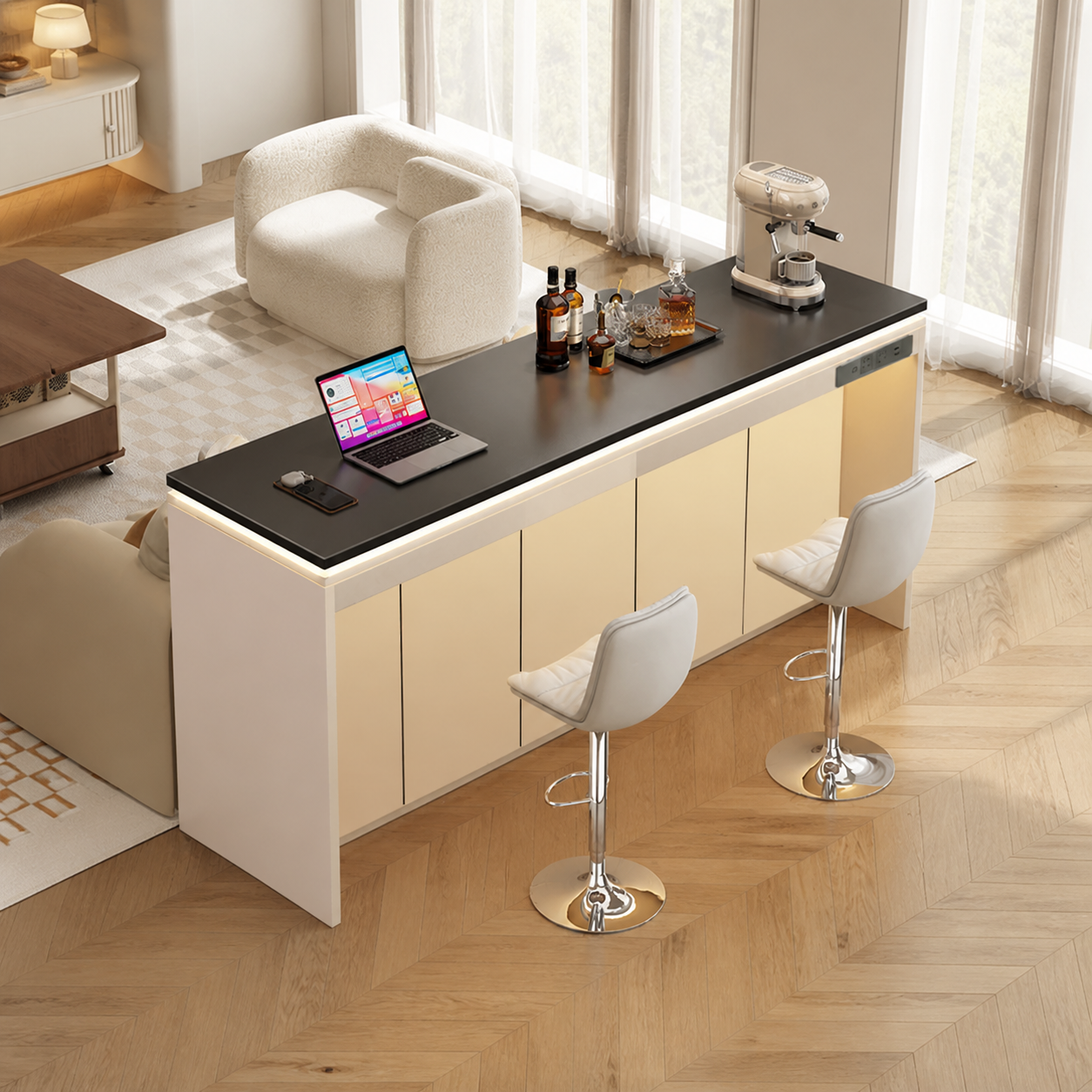 BT-010 home bar cabinet worktop and storage