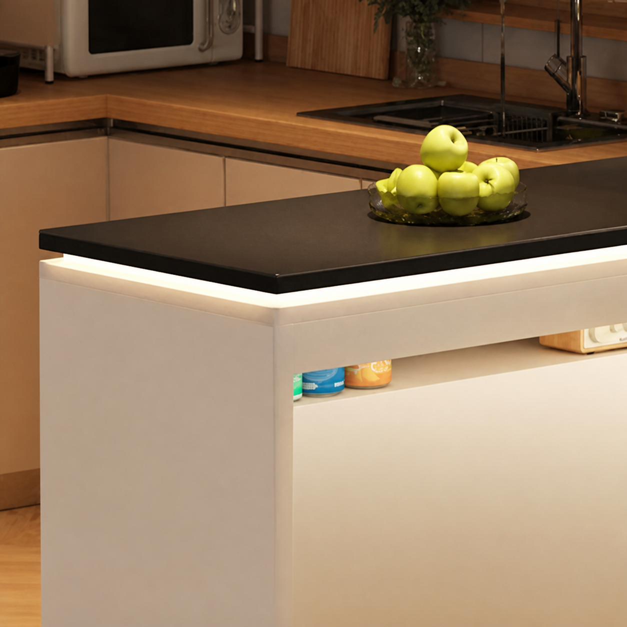 Integrated accent lighting on BT-010 home bar cabinet