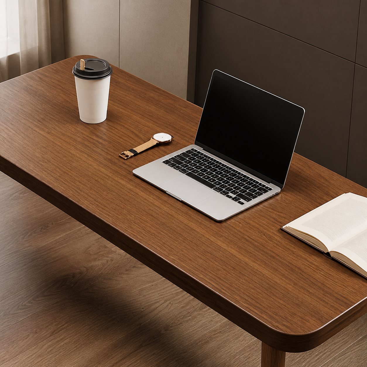 Solid wood worktop on BT-011 bar table