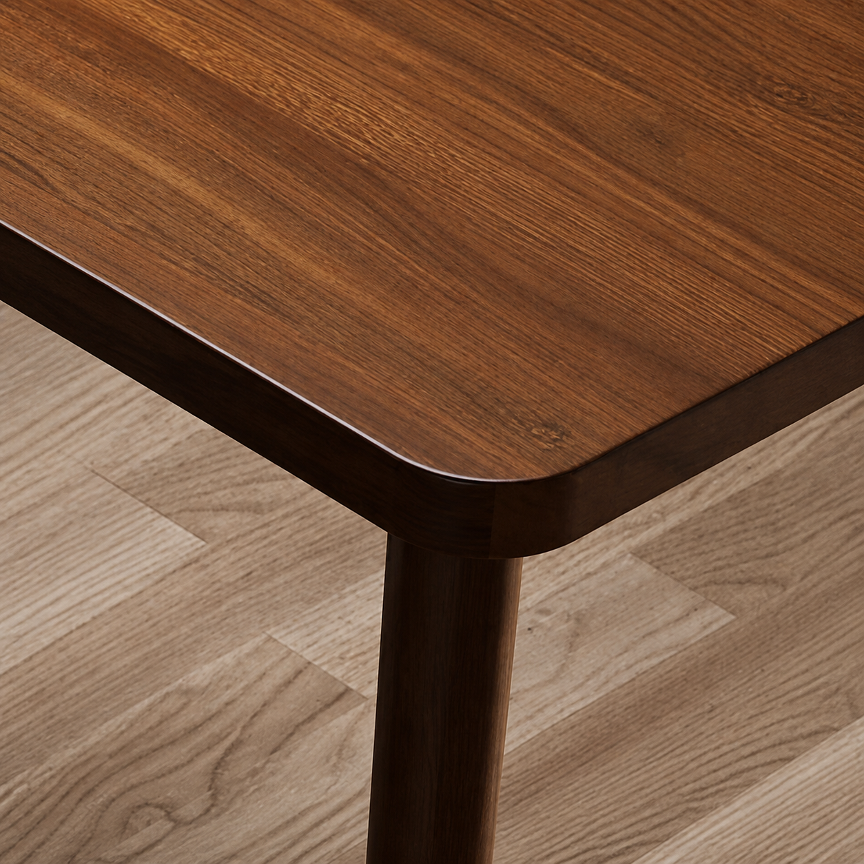 Rounded corner on BT-011 solid wood bar table