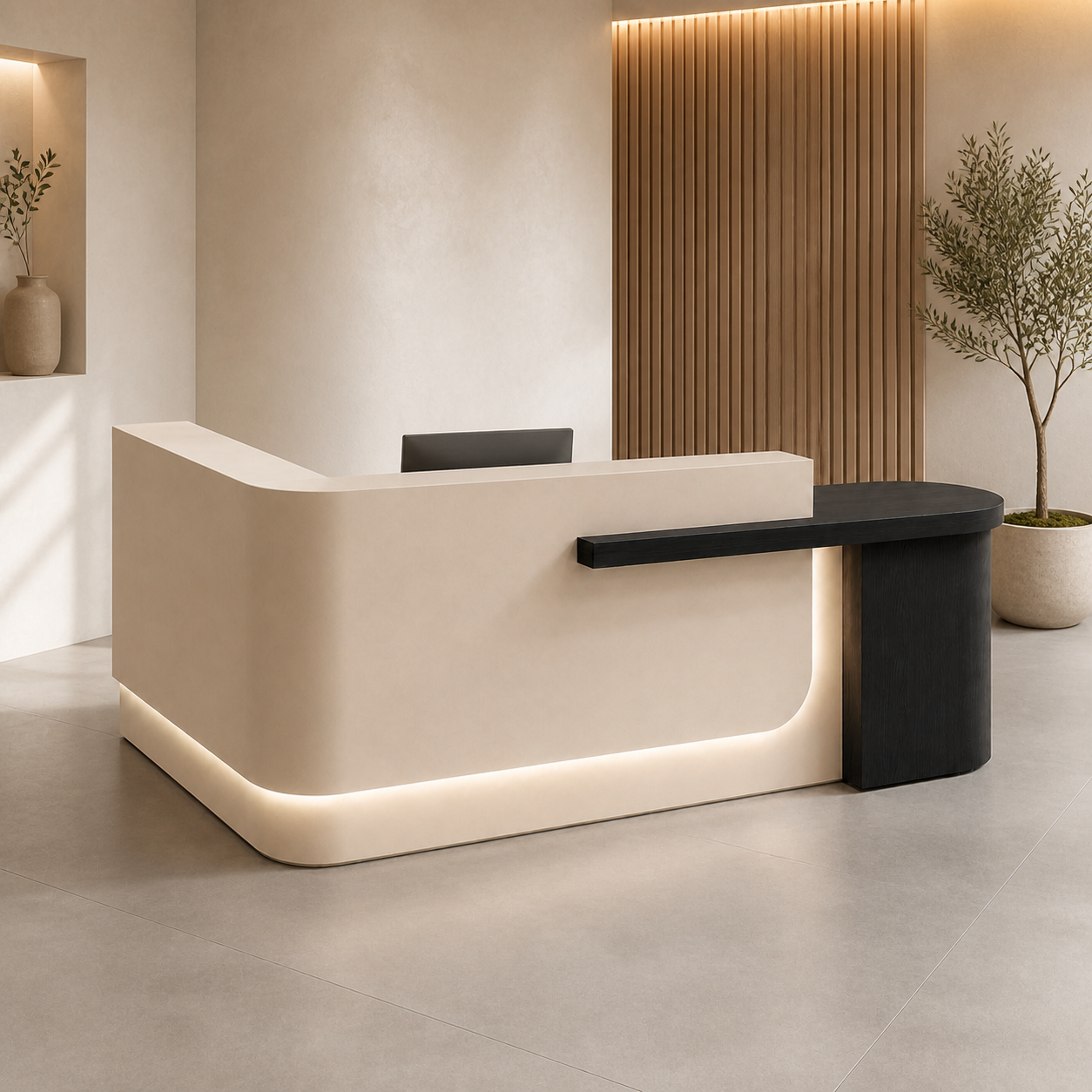 RD-353 Beige +Black Right Side Privacy Screen scene