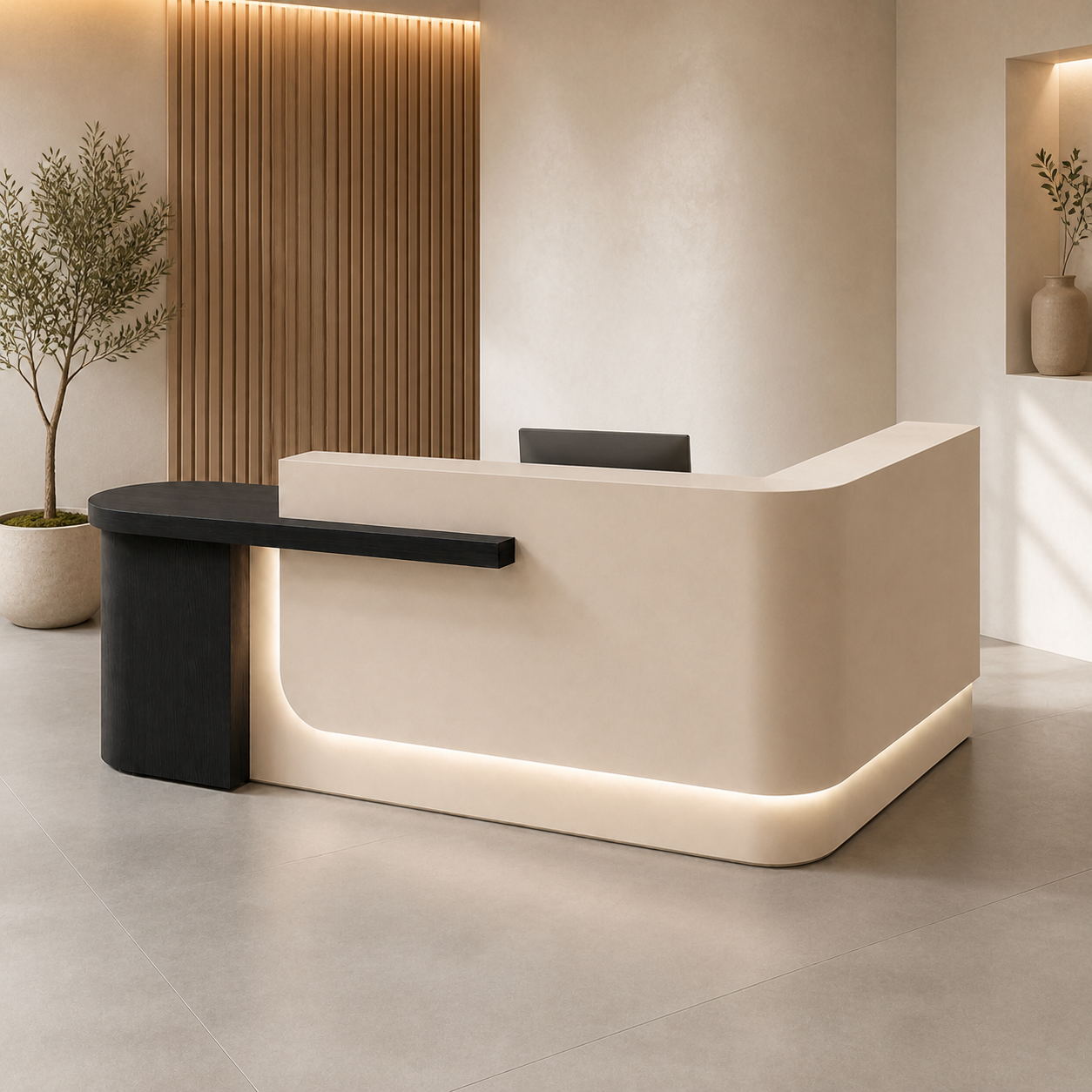 RD-353 Beige +Black Left Side Privacy Screen scene