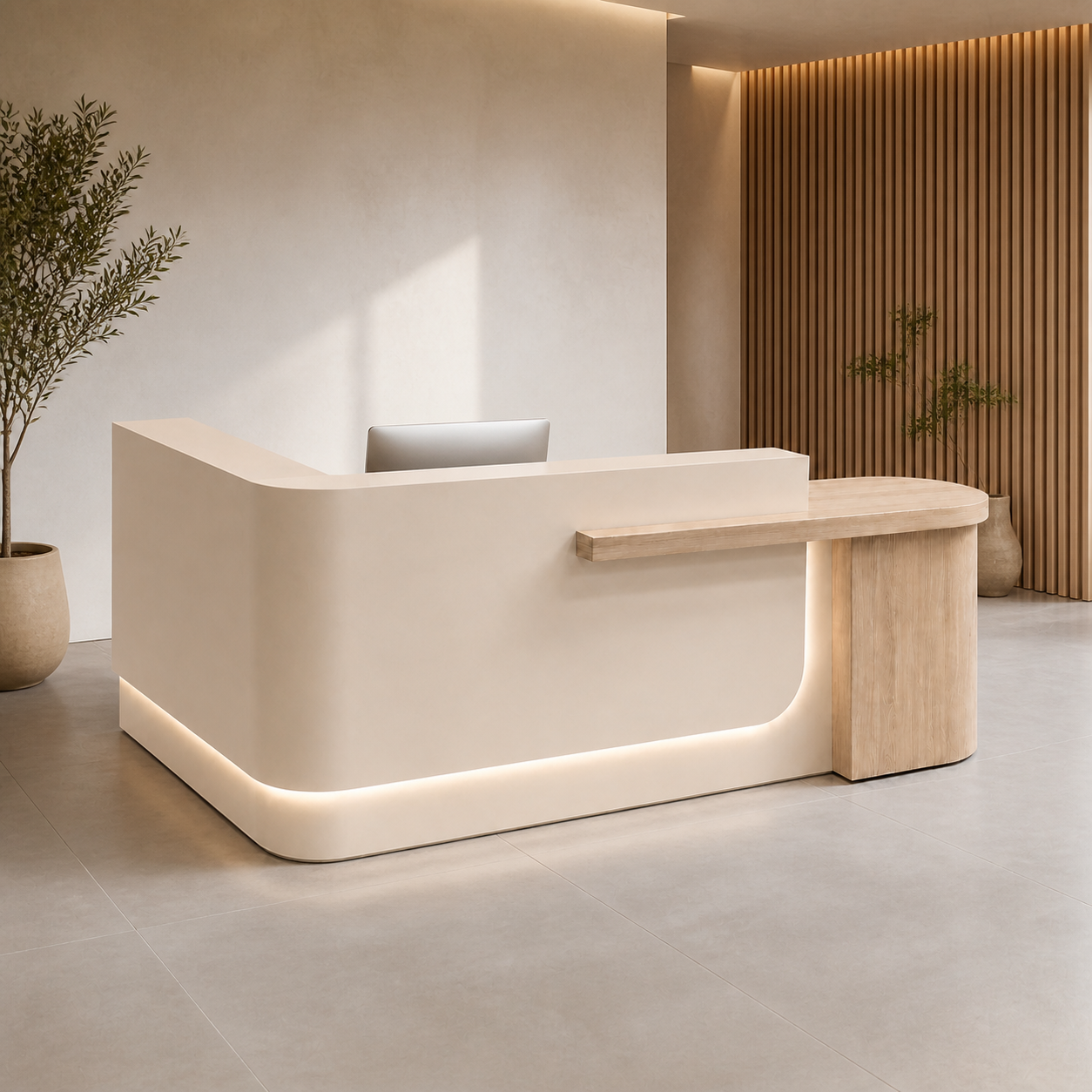 RD-353 Beige + Natural Right Side Privacy Screen scene