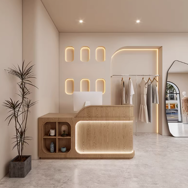 Brown  Reception Desk for Clothing Store
