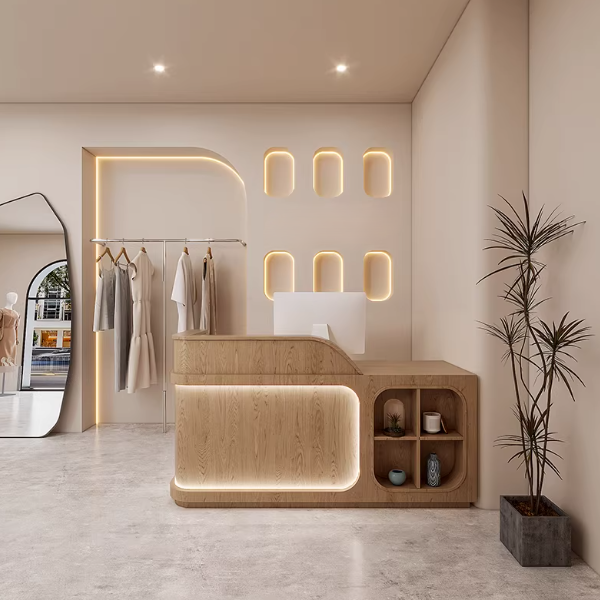 Brown  Reception Desk for Clothing Store