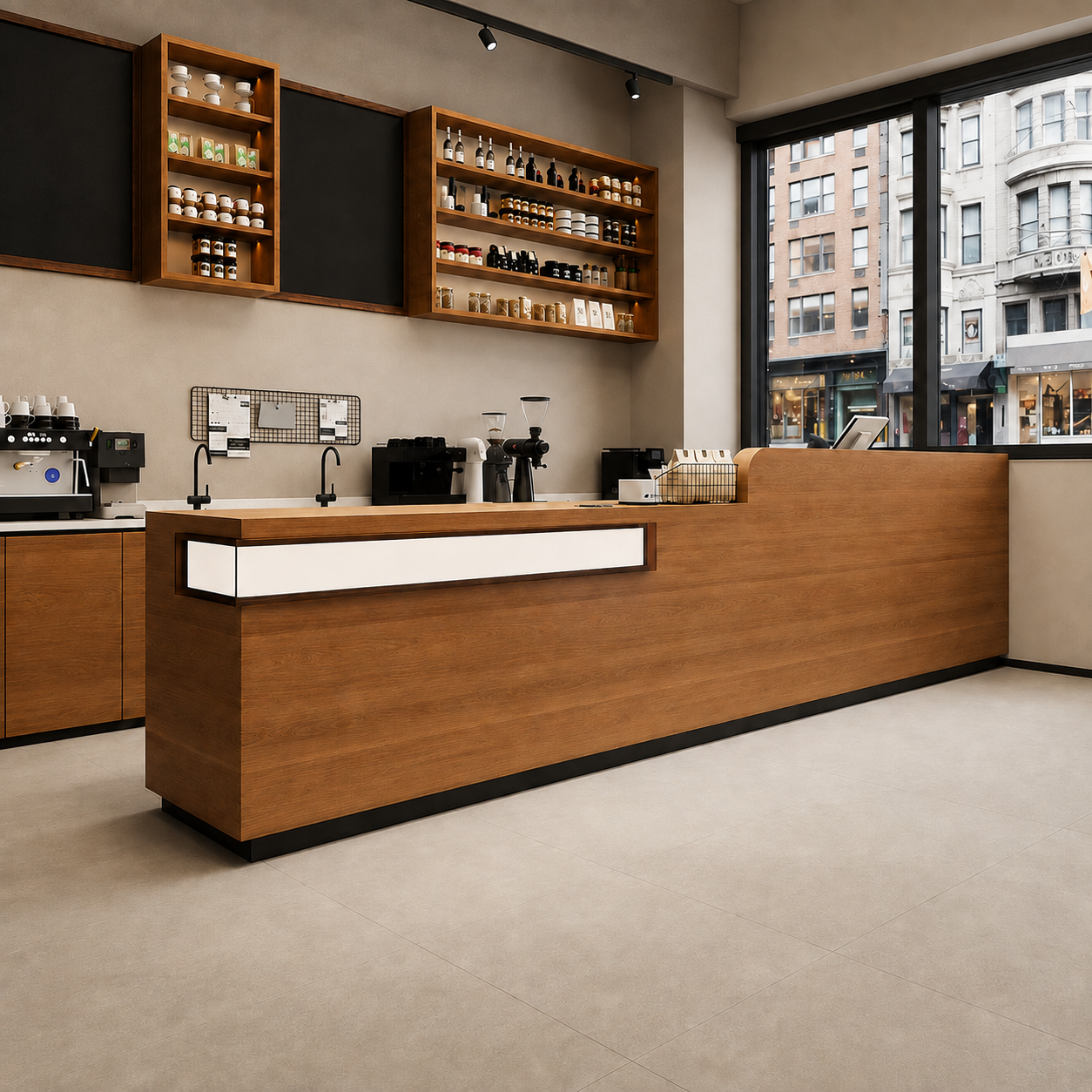 Commercial Coffee Bar Counter with Integrated Workstation RD-292