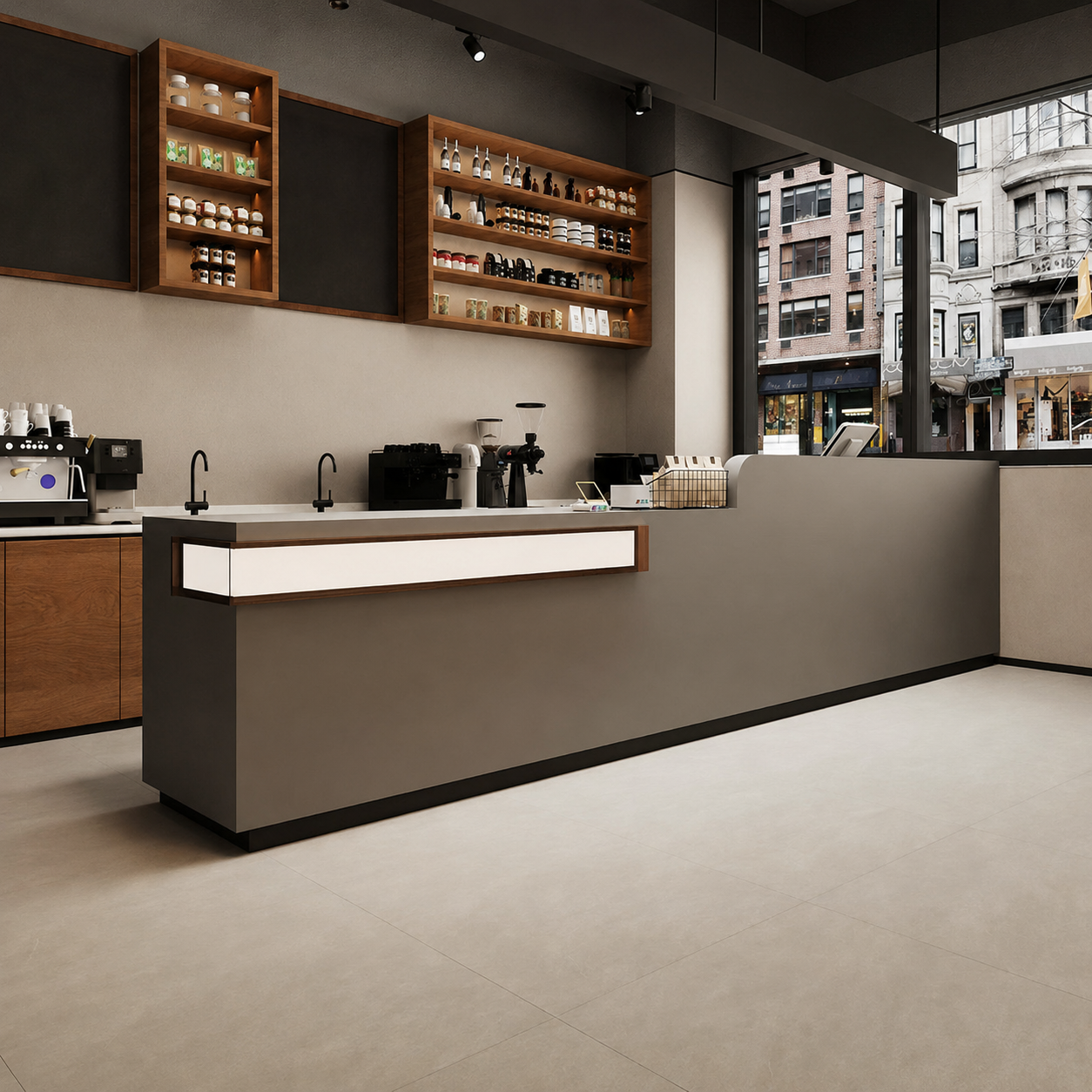 Commercial Coffee Bar Counter with Integrated Workstation RD-292