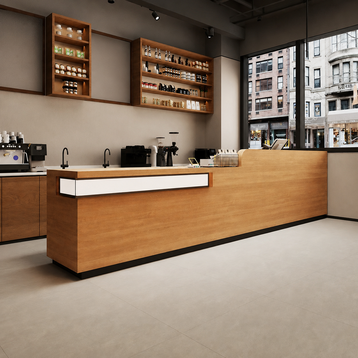 Commercial Coffee Bar Counter with Integrated Workstation RD-292