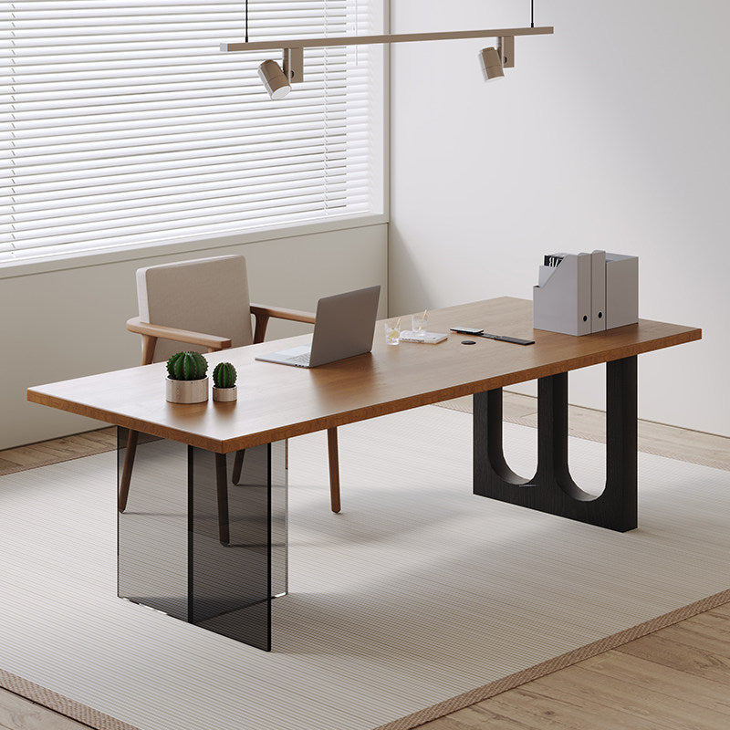 Compact Meeting Table with Acrylic & Metal Legs – MT-032