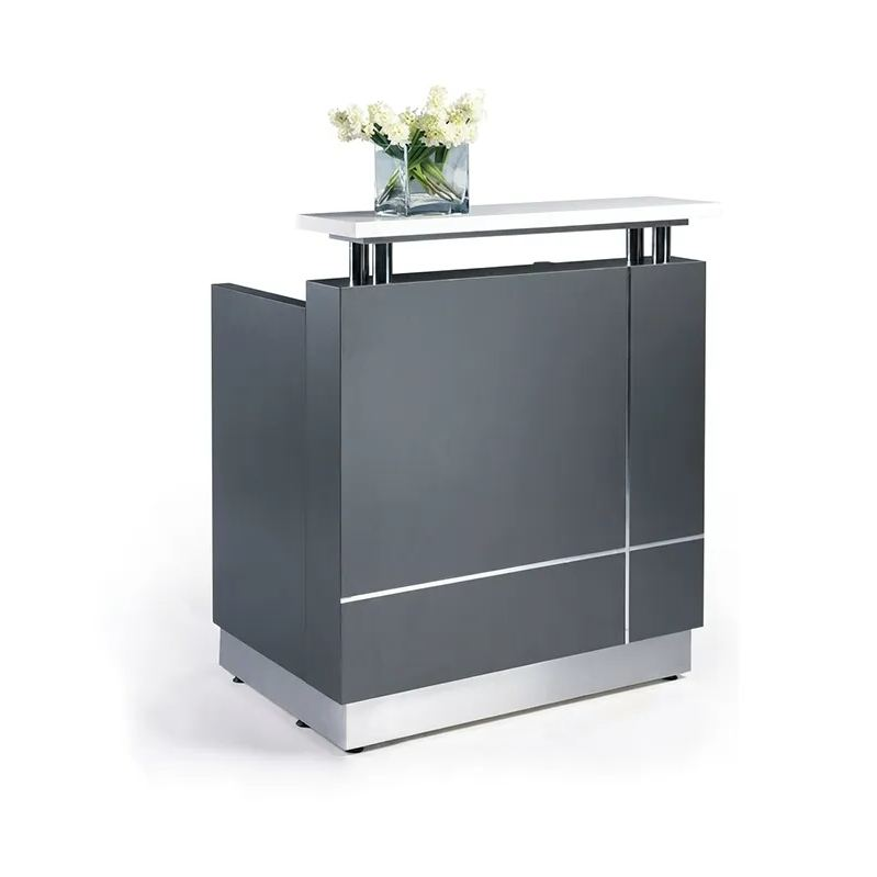Compact Reception Desk with Raised Display Shelf RD-285