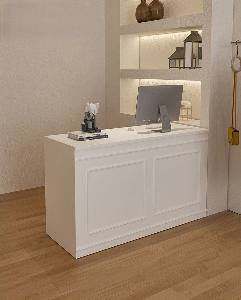 Compact White Reception Desk for Clothing Store ＆ Dessert Shop 