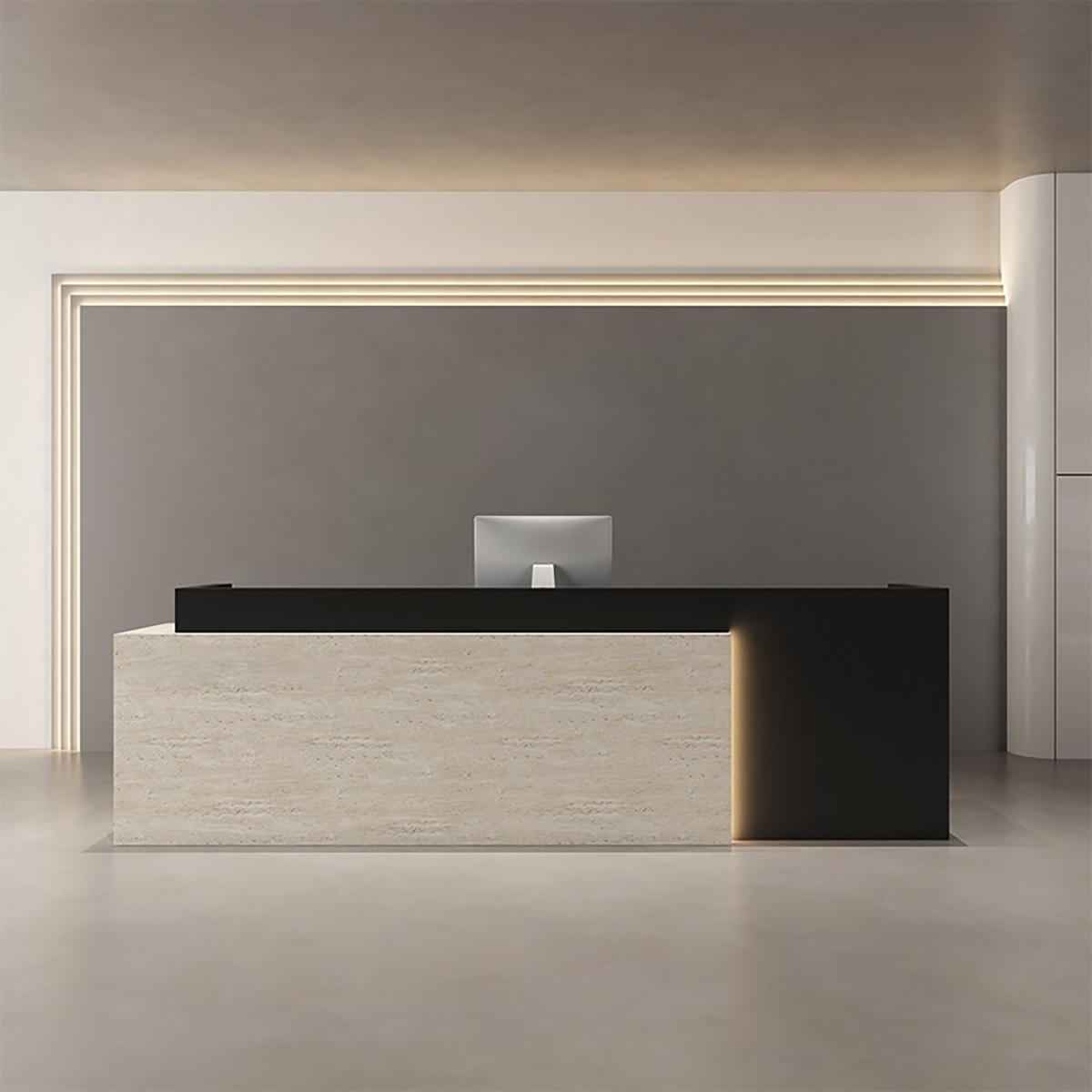 Contemporary Black Reception Counter with Refined Finish for Salon