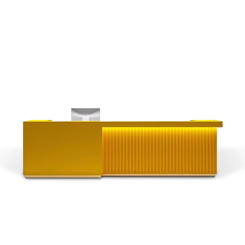 Contemporary Fluted Reception Desk with LED Lighting RD-189