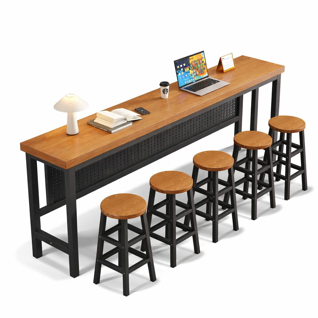 Contemporary Slim Bar Table - Versatile Long High-Top for Home Partitions & Commercial Spaces BT-002