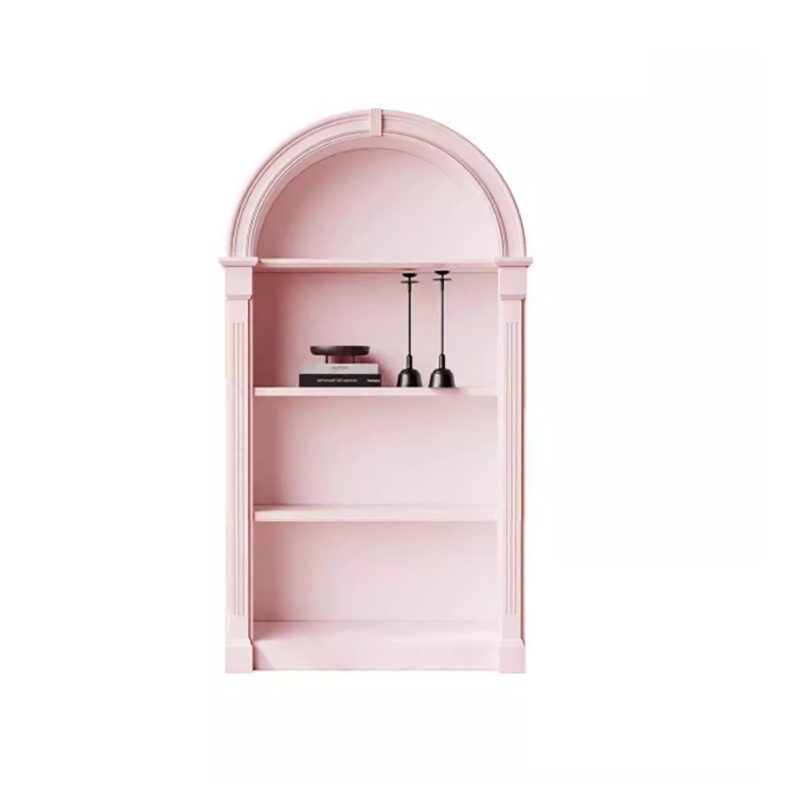 Cream Style Arched Display Cabinet – French Retro Bookshelf DC-001