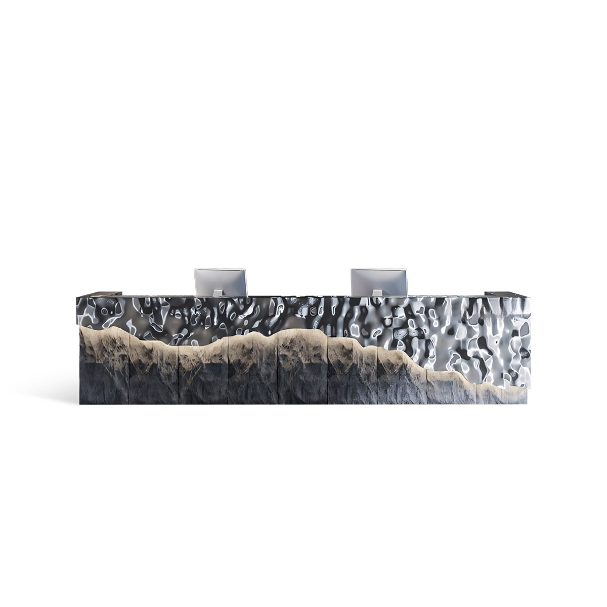 Creative Industrial Style Stainless Steel Cashier Bar Reception Desk
