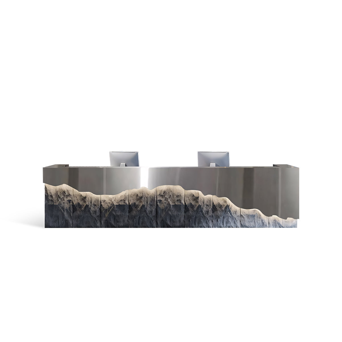 Creative Industrial Style Stainless Steel Finish Cashier Bar