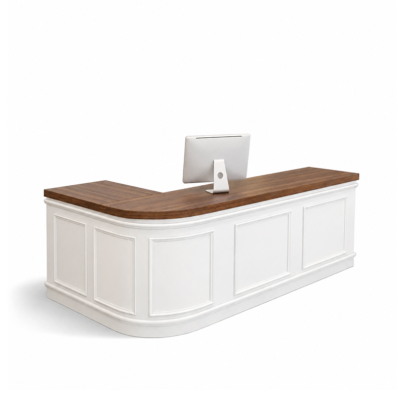 Curved French-Style with Grid Finish Corner Desk RD-210