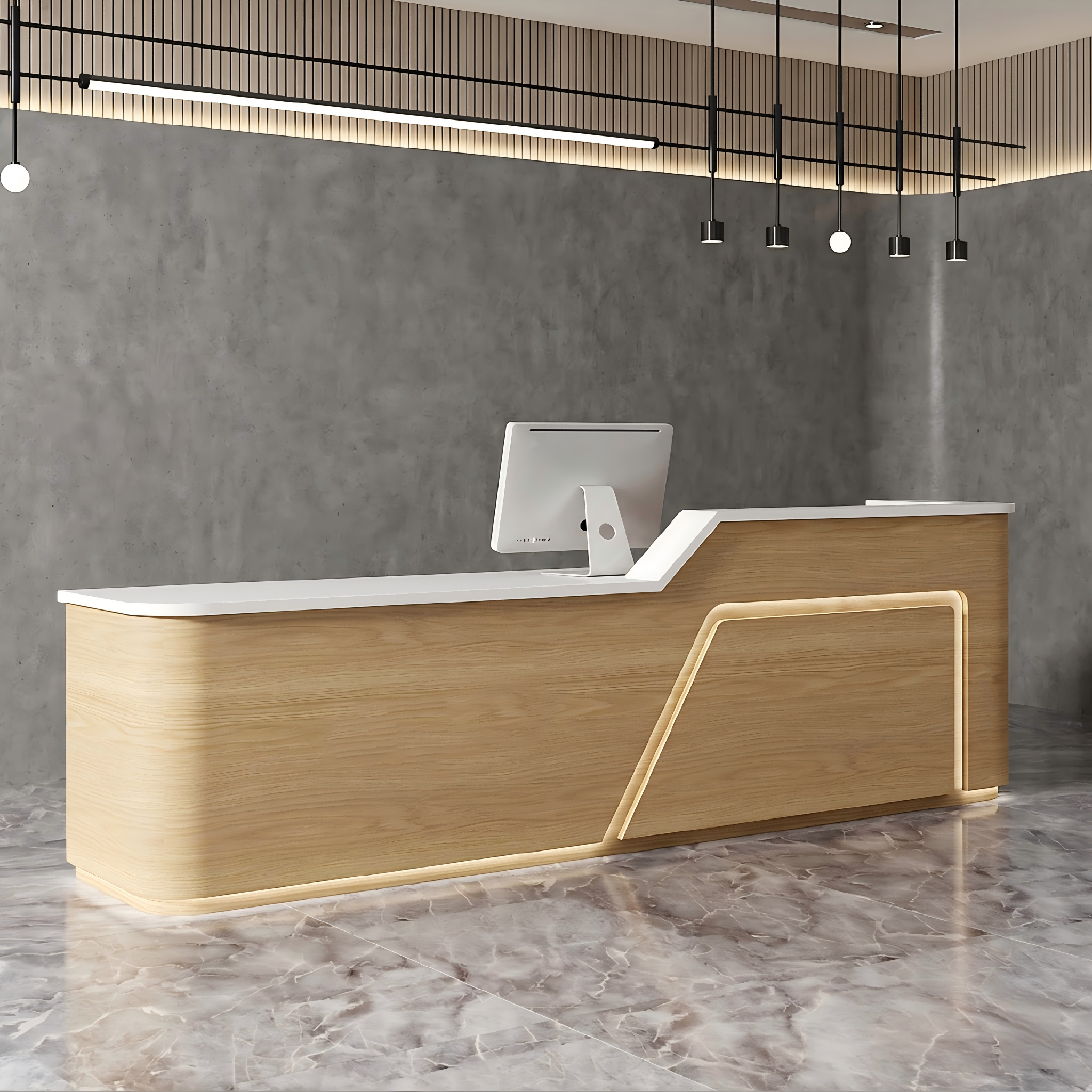 Curved Reception Desk for Office Front & Lobby Areas  RD-243