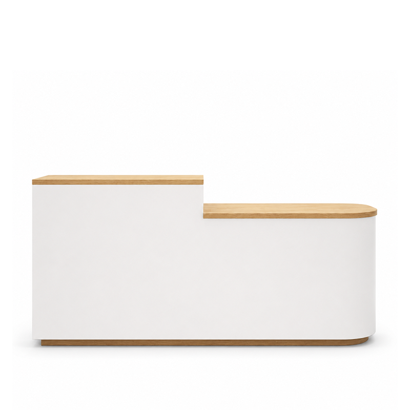 Curved Reception Desk with Dual Worktops and Privacy Screen RD-360