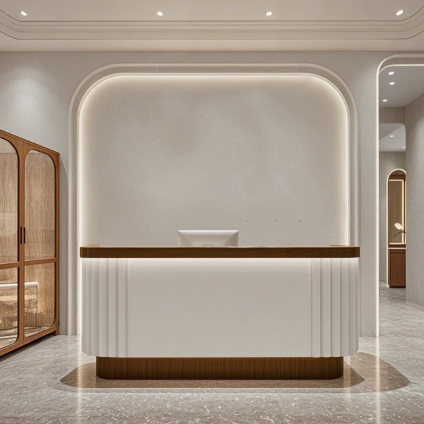 Curved Reception Desk with Fluted Front Panel RD-306