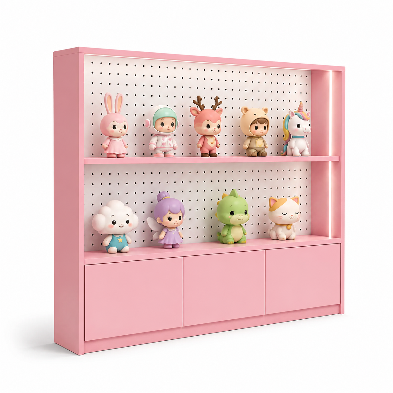 Dopamine Pop Pink Pegboard Wall Display Cabinet DC-010