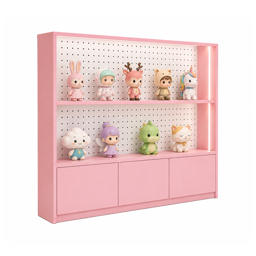 Dopamine Pop Pink Pegboard Wall Display Cabinet DC-010