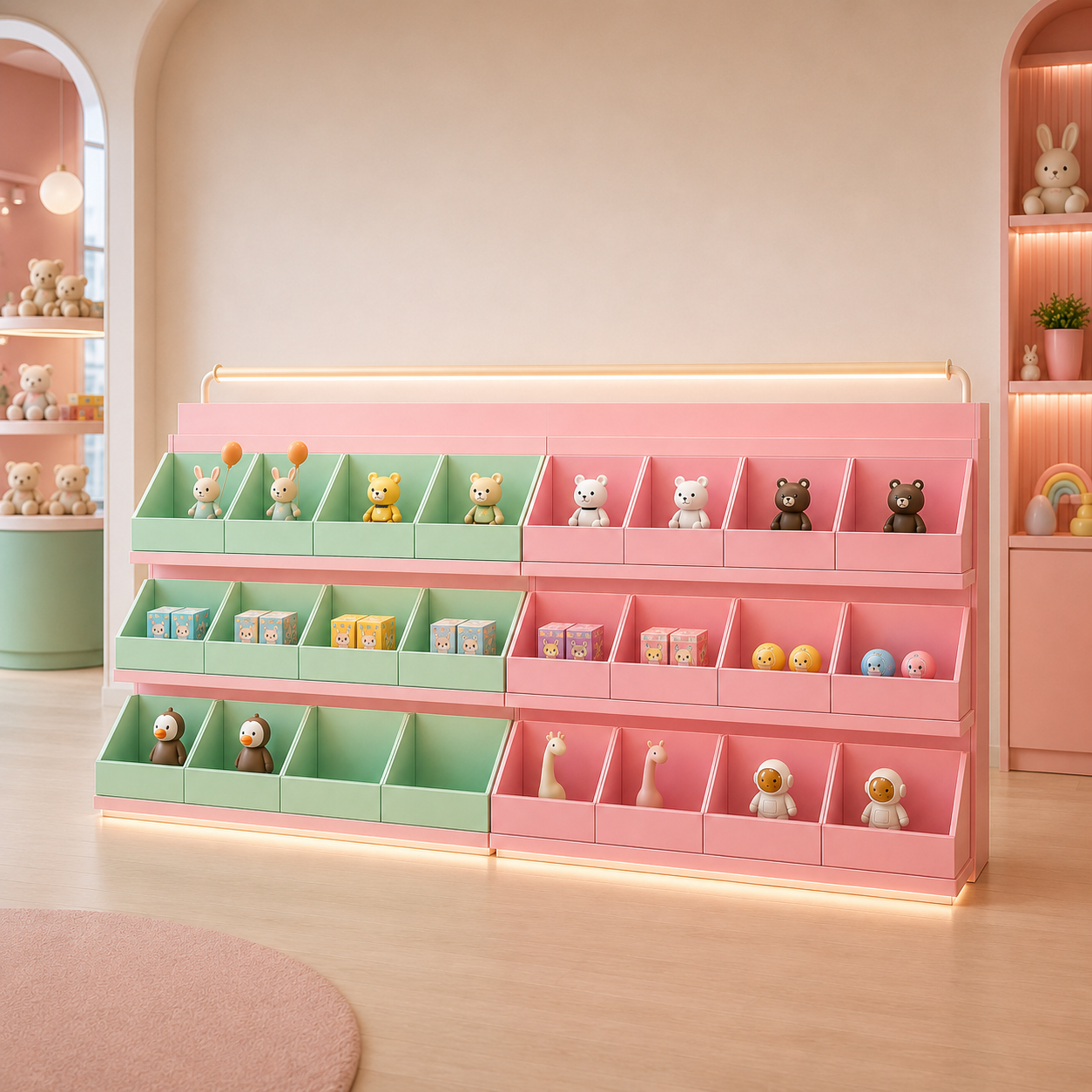 Dopamine Pop Pastel Angled Bin Display Cabinet DC-011