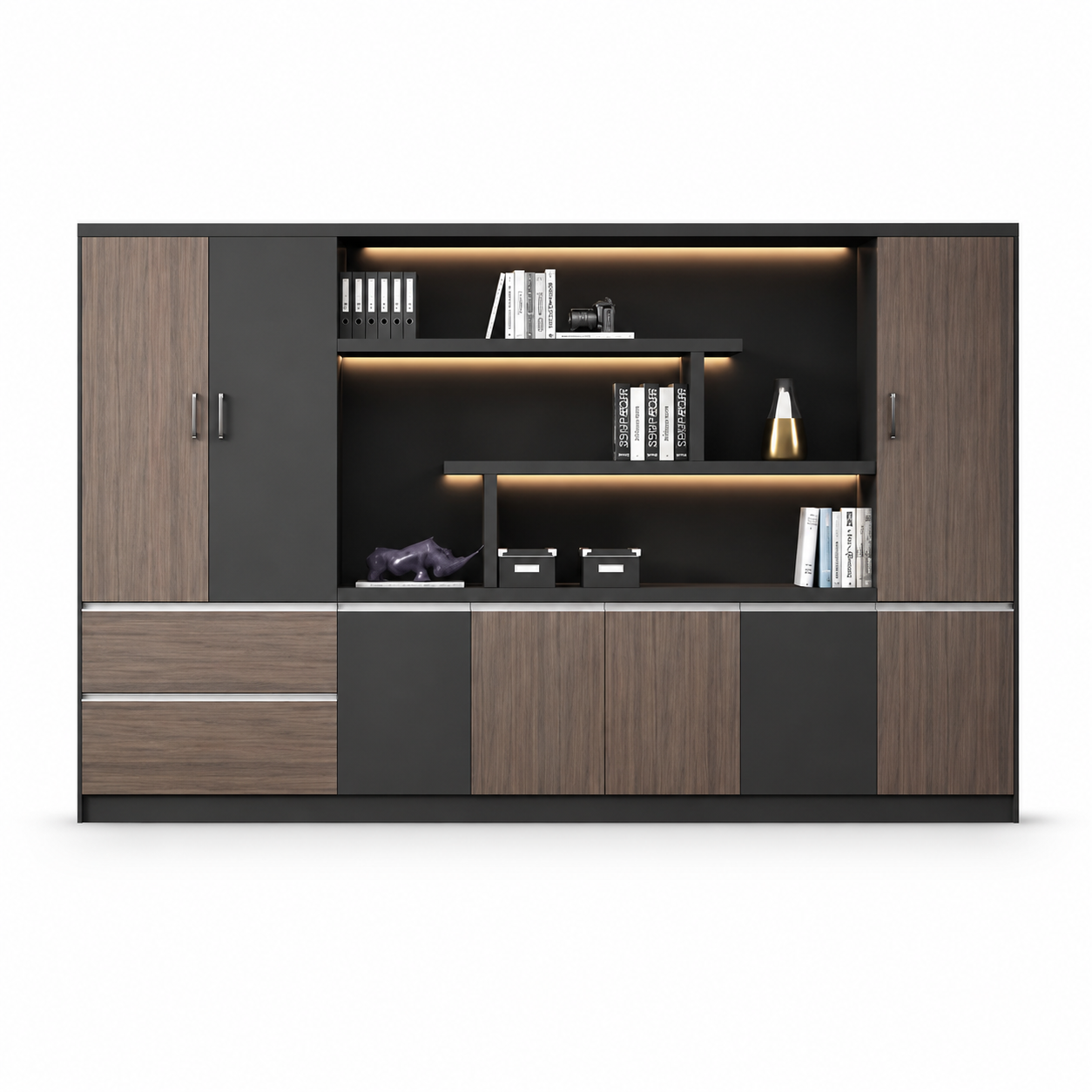 Modern Executive Office Storage Cabinet with LED Display Shelves ED-016