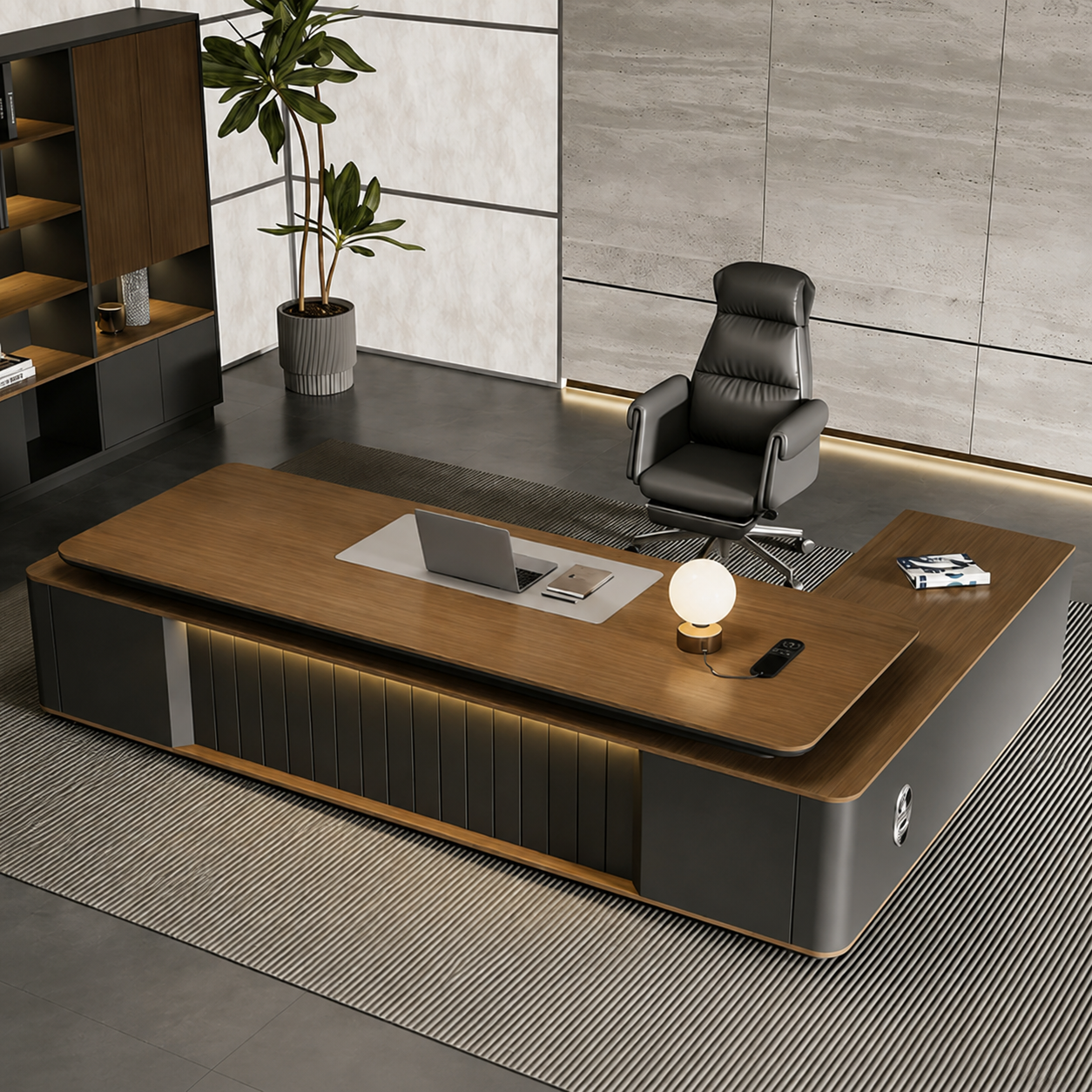 ED-038 executive office desk in a contemporary workspace