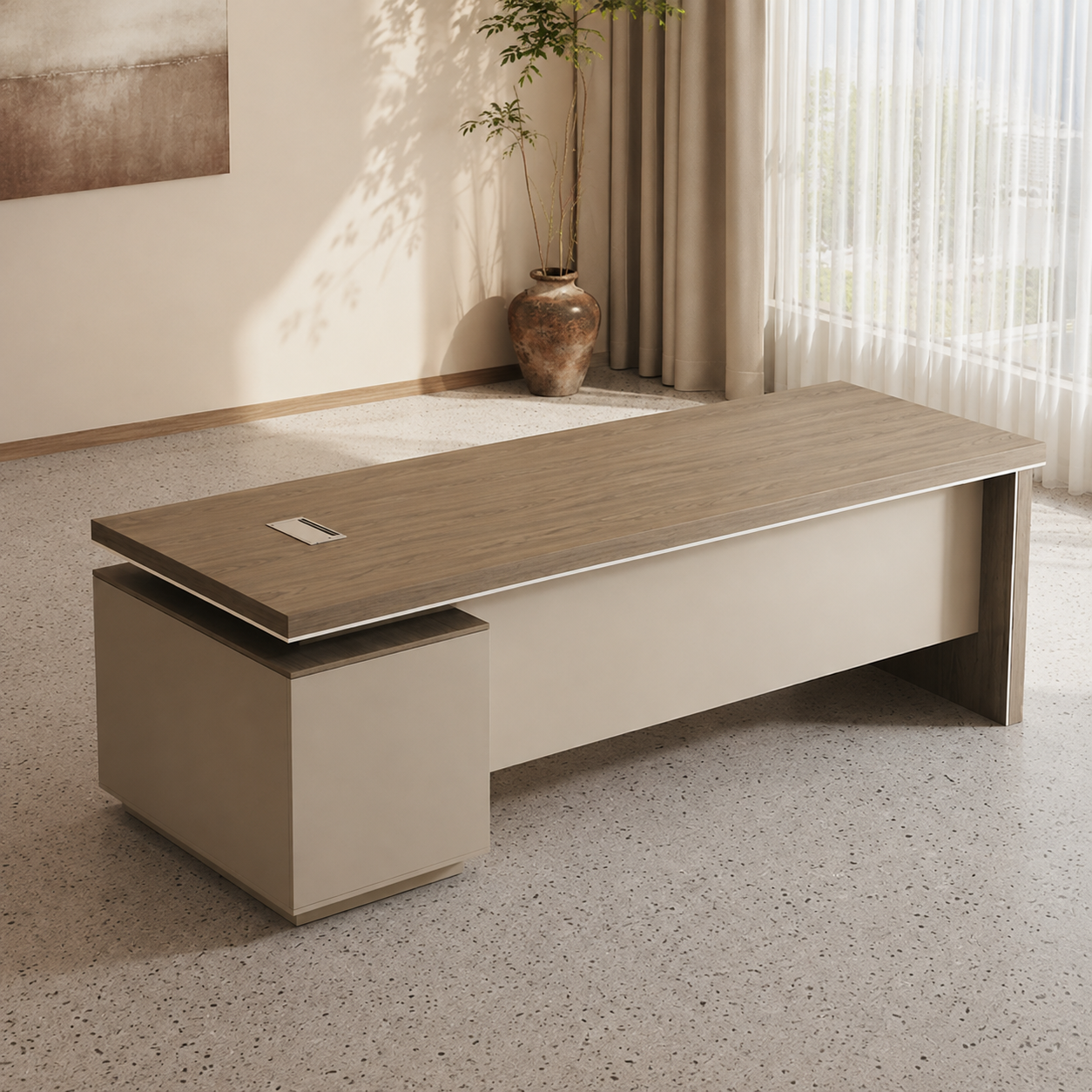ED-040 executive office desk in a contemporary workspace