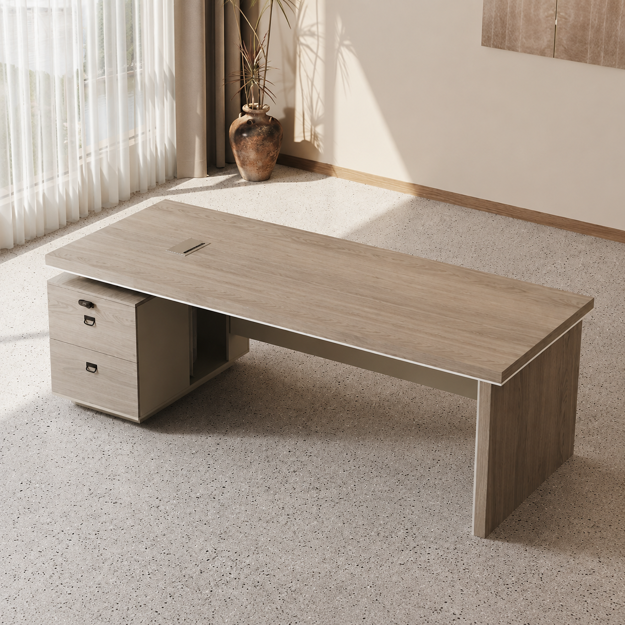ED-040 executive office desk with drawer cabinet