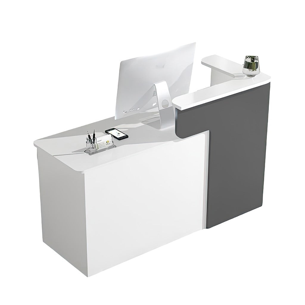 Fashion Small Clothing Shop Checkout Counter Grey + White Reception Desk