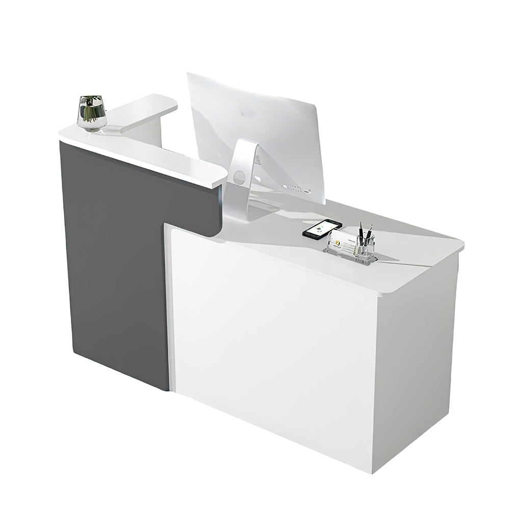 Fashion Small Shop Checkout Counter Grey + White Reception Desk