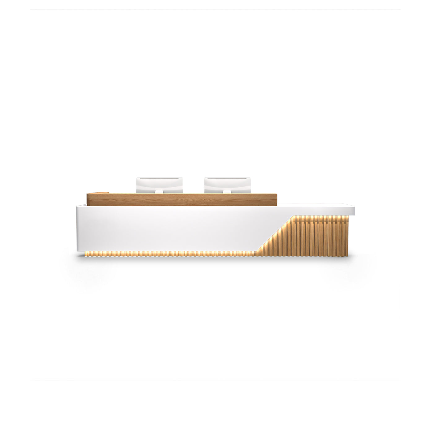 Fully Assembled Minimalist Reception Desk with LED for Lobby