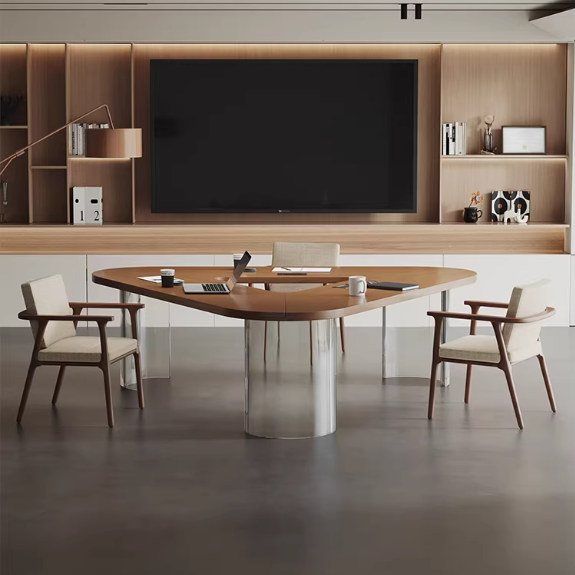 High-End Geometric Meeting Table – Triangle Office Reception Desk MT-024