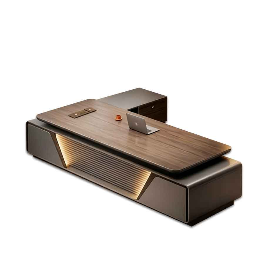 High-Gloss Executive Desk with Light Luxury Finish ED-035